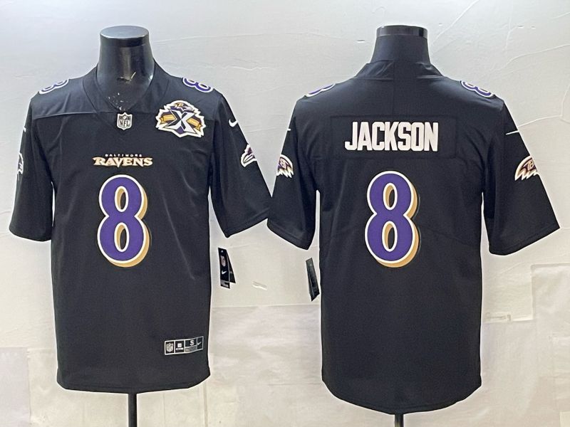 Men Baltimore Ravens #8 Jackson black Nike 2025 Limited Nike NFL Jersey 06